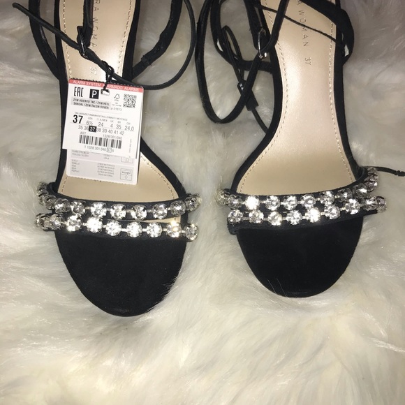 Zara open toed black heels - Picture 2 of 6
